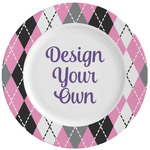 Argyle Ceramic Dinner Plates (Set of 4) (Personalized)