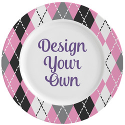 Argyle Ceramic Dinner Plates (Set of 4) (Personalized)