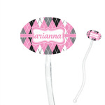 Argyle 7" Oval Plastic Stir Sticks - Clear (Personalized)