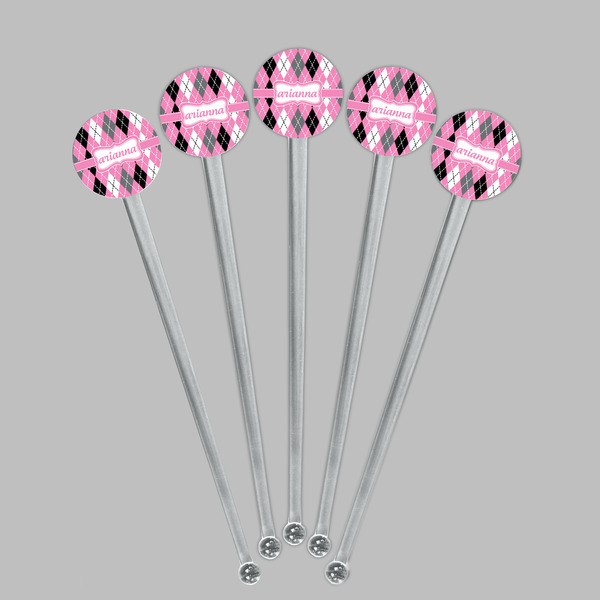 Argyle Clear Plastic 7" Stir Stick - Round - Fan View