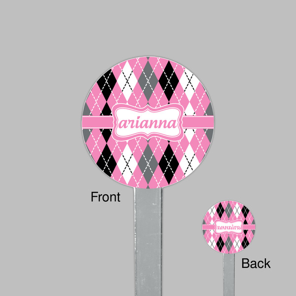 Argyle Clear Plastic 7" Stir Stick - Round - Front & Back