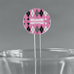 Argyle 5.5" Round Plastic Stir Sticks - Clear (Personalized)