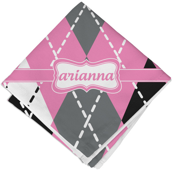 Custom Argyle Cloth Napkin w/ Name or Text