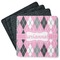 Argyle Square Rubber Backed Coasters - Set of 4 (Personalized)