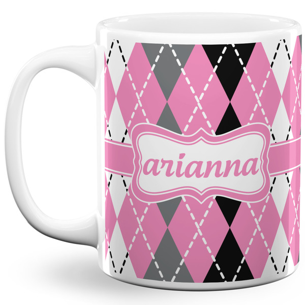 Custom Argyle 11 Oz Coffee Mug - White (Personalized)
