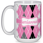 Argyle 15 Oz Coffee Mug - White (Personalized)