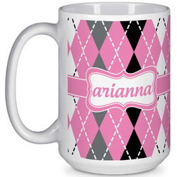 Argyle 15 Oz Coffee Mug - White (Personalized)