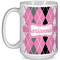 Argyle 15 Oz Coffee Mug - White (Personalized)