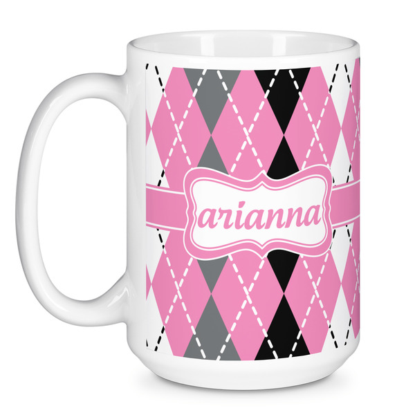 Argyle Coffee Mug - 15 oz - White