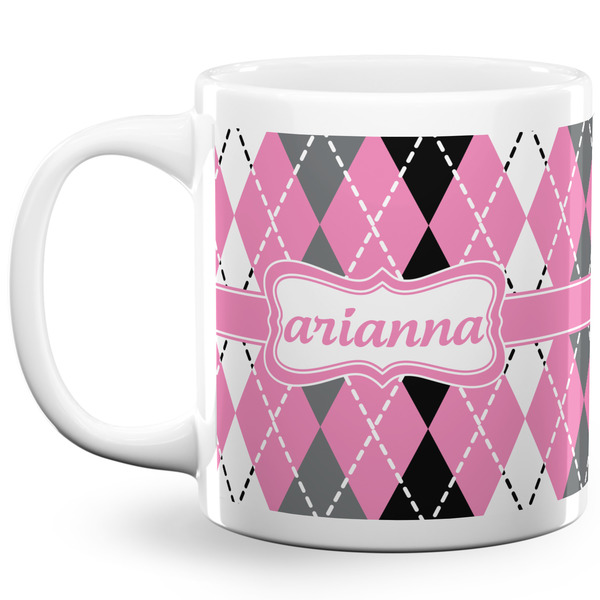 Argyle Coffee Mug - 20 oz - White