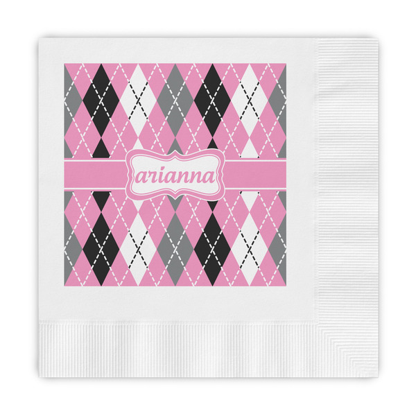 Custom Argyle Embossed Decorative Napkins (Personalized)