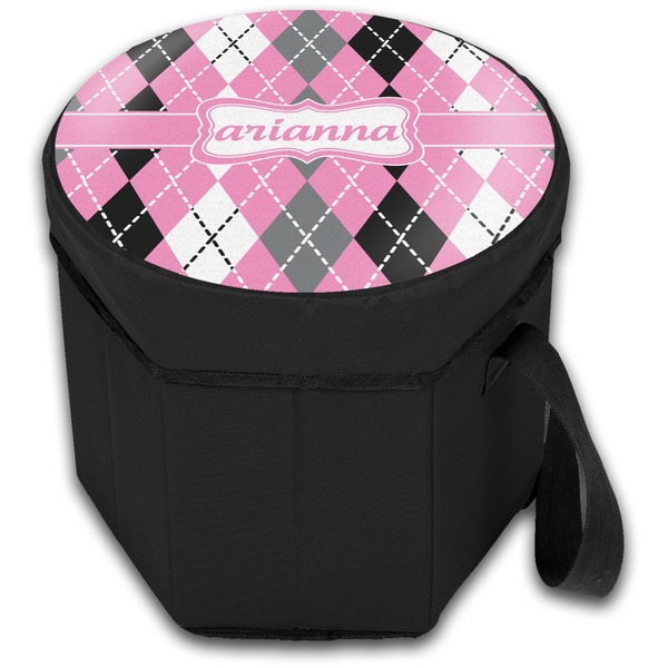 Argyle Collapsible Personalized Cooler & Seat (Closed)