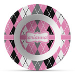 Argyle Plastic Bowl - Microwave Safe - Composite Polymer (Personalized)