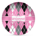 Argyle Microwave Safe Plastic Plate - Composite Polymer (Personalized)