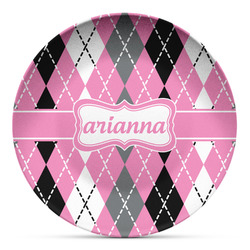 Argyle Microwave Safe Plastic Plate - Composite Polymer (Personalized)