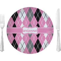 Argyle Glass Lunch / Dinner Plate 10" (Personalized)