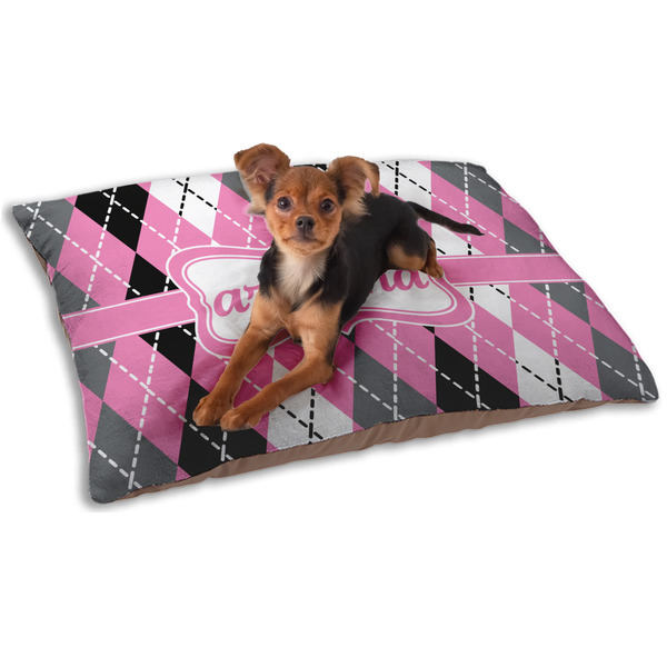 Custom Argyle Dog Bed - Small w/ Name or Text