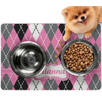 Argyle Dog Food Mat - Small w/ Name or Text