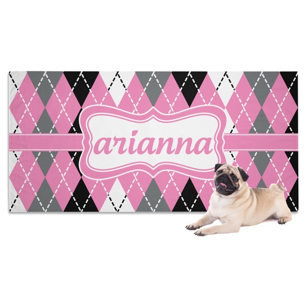 Custom Argyle Dog Towel (Personalized)