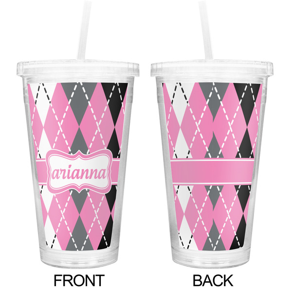 Argyle Double Wall Tumbler with Straw - Approval