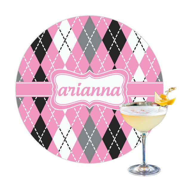 Custom Argyle Printed Drink Topper (Personalized)