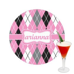 Argyle Printed Drink Topper -  2.5" (Personalized)