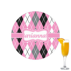 Argyle Printed Drink Topper - 2.15" (Personalized)