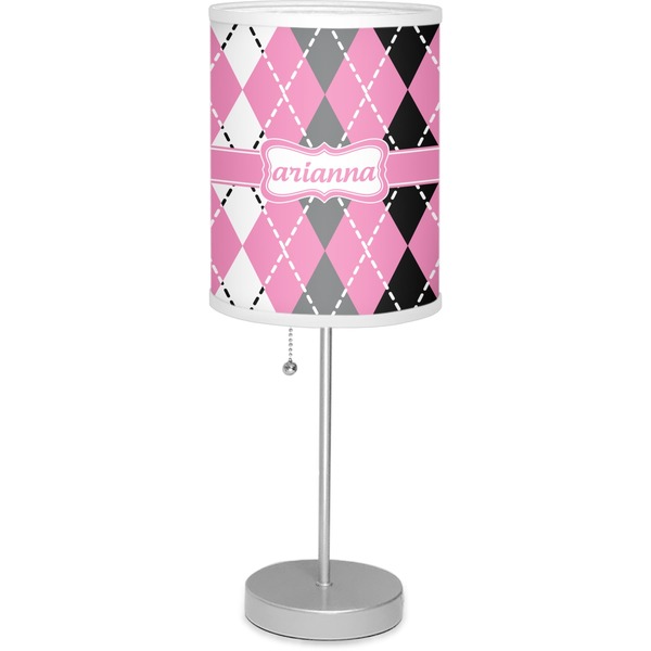Custom Argyle 7" Drum Lamp with Shade (Personalized)
