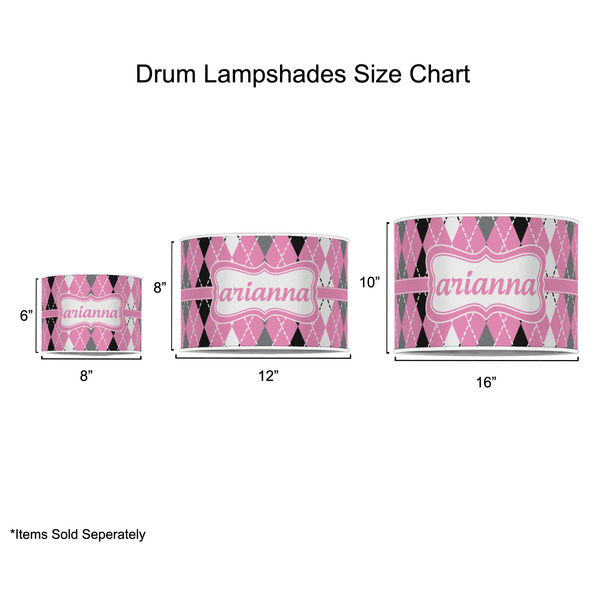 Argyle Drum Lampshades - Sizing Chart