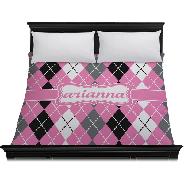 Argyle Duvet Cover - King - On Bed - No Prop