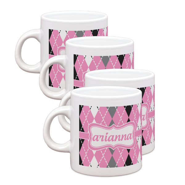 Custom Argyle Single Shot Espresso Cups - Set of 4 (Personalized)