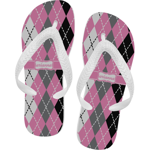 Custom Argyle Flip Flops - Large (Personalized)