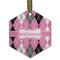 Argyle Flat Glass Ornament - Hexagon w/ Name or Text