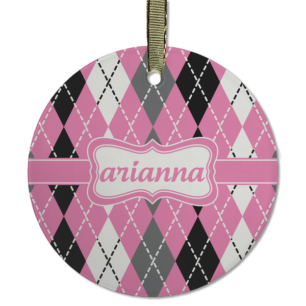 Argyle Frosted Glass Ornament - Round