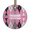 Argyle Frosted Glass Ornament - Round