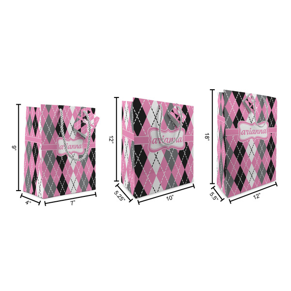 Argyle Gift Bags - All Sizes - Dimensions