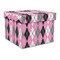 Argyle Gift Box with Lid - Canvas Wrapped - Large (Personalized)