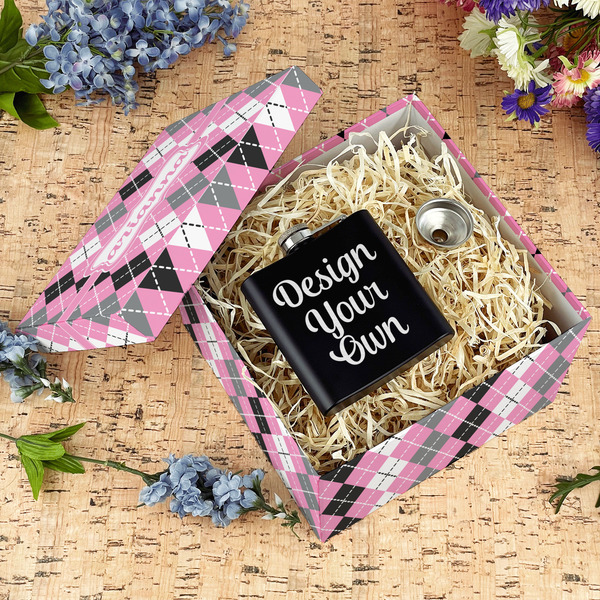 Argyle Gift Boxes with Lid - Canvas Wrapped - Large - In Context