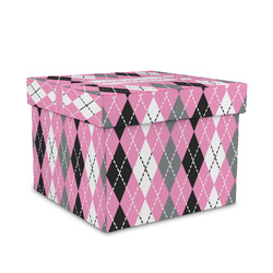 Argyle Gift Box with Lid - Canvas Wrapped - Medium (Personalized)
