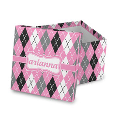 Argyle Gift Box with Lid - Canvas Wrapped (Personalized)