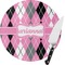 Argyle Round Glass Cutting Board - Medium (Personalized)