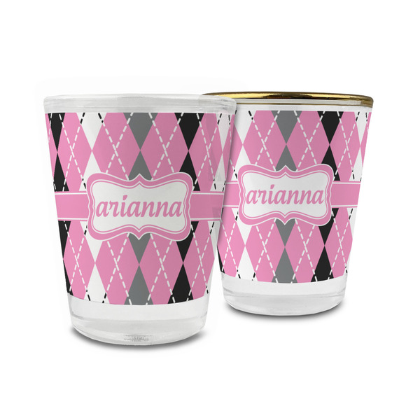 Custom Argyle Glass Shot Glass - 1.5 oz (Personalized)