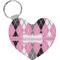 Argyle Heart Plastic Keychain w/ Name or Text