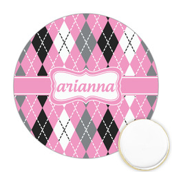 Argyle Printed Cookie Topper - Round (Personalized)