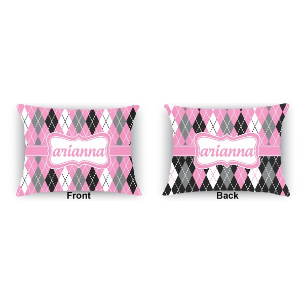 Argyle  Indoor Rectangular Burlap Pillow (Front and Back)