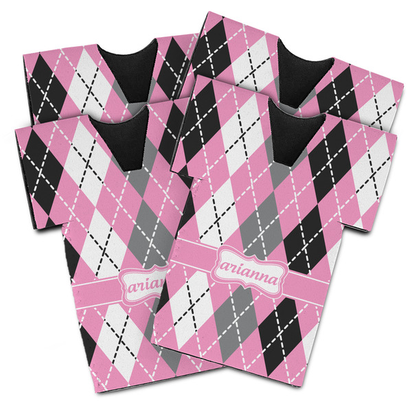 Custom Argyle Jersey Bottle Cooler - Set of 4 (Personalized)
