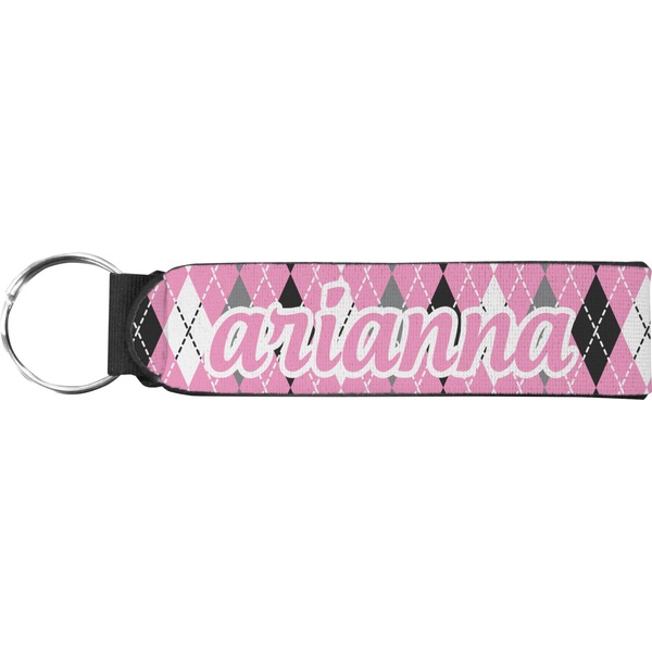 Custom Argyle Neoprene Keychain Fob (Personalized)