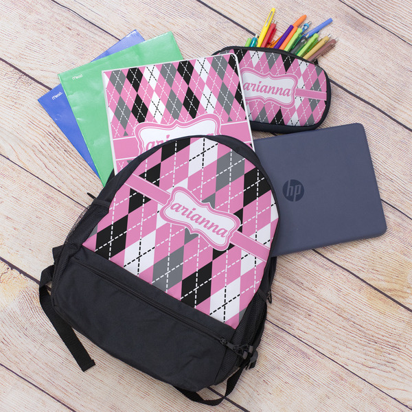 Argyle Large Backpack - Black - With Stuff