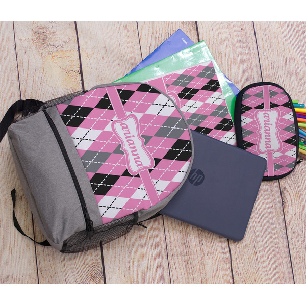 Argyle Large Backpack - Gray - With Stuff