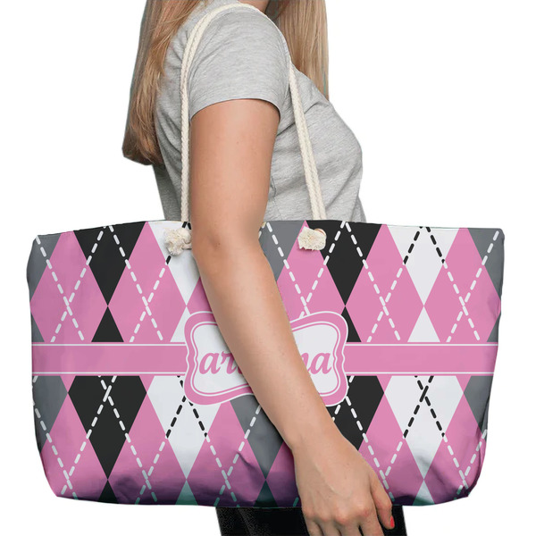 Argyle Large Rope Tote Bag - In Context View